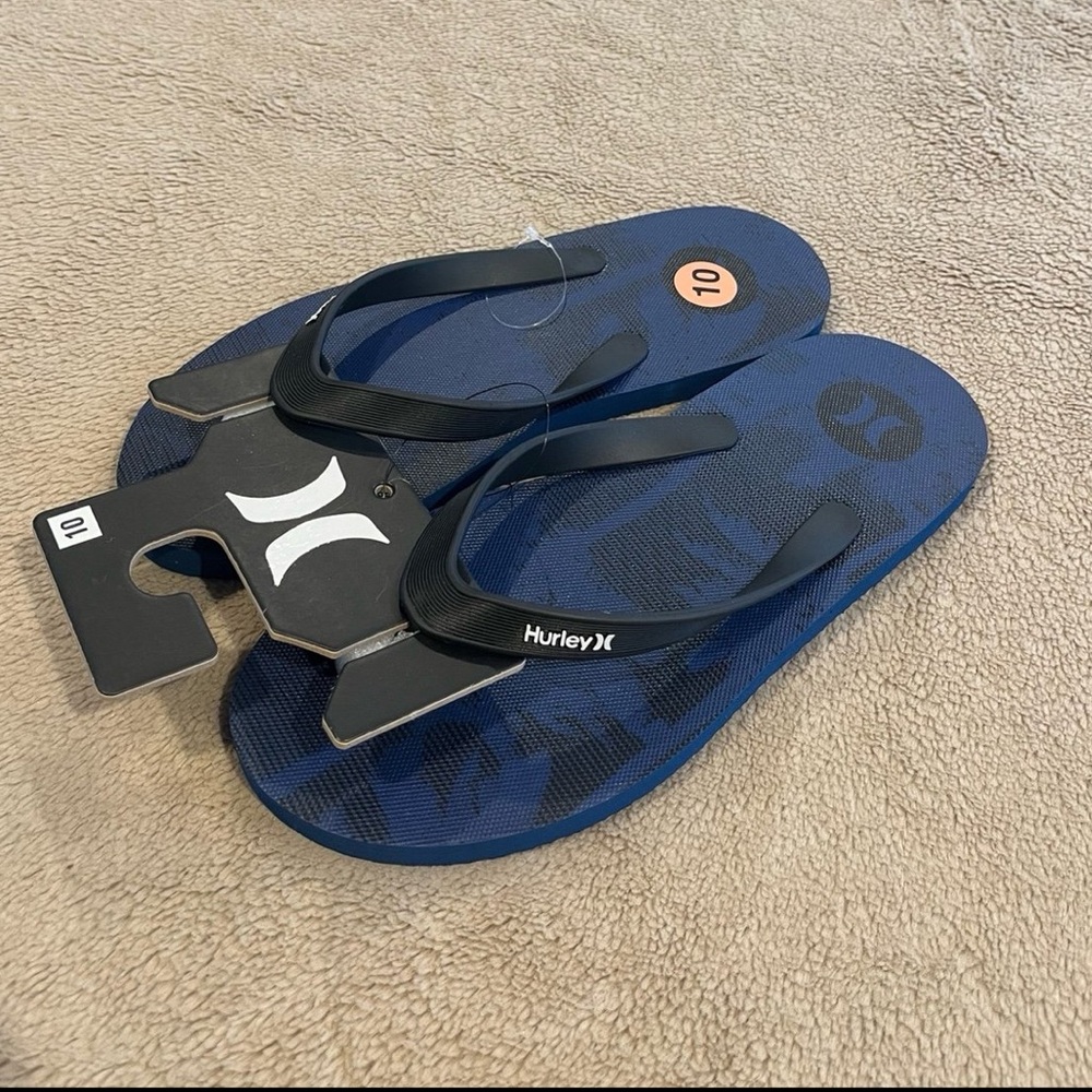 Hurley Navy and Black Flip-Flops